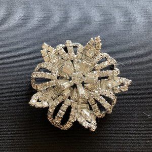 Vintage Juliana Rhinestone Flower Pin Brooch Large